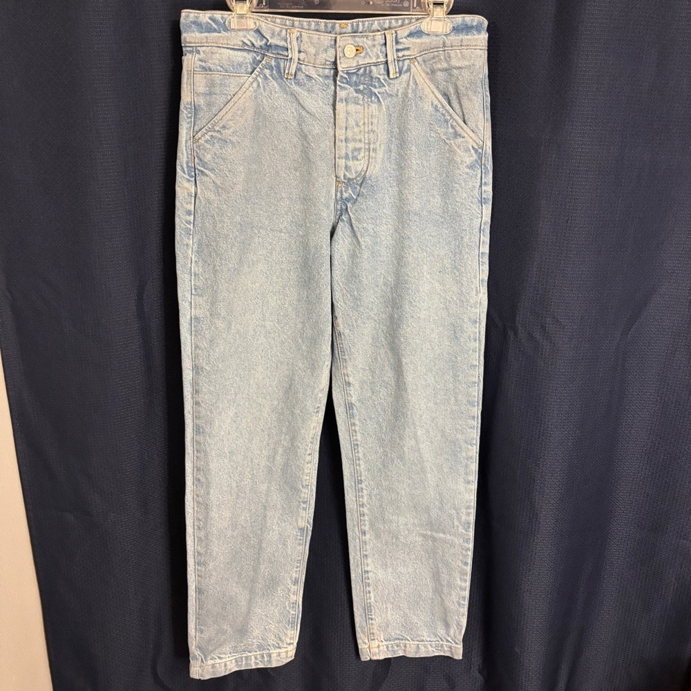 ZARA Women’s Light Wash Straight Leg Jeans Size 32 Button Fly